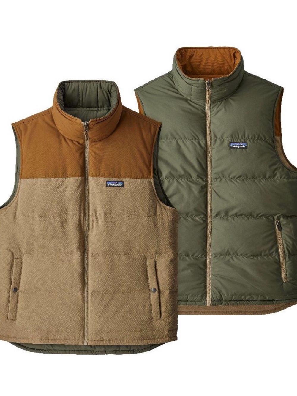 Patagonia Reversible Men's Bivy Puffer Vest in Majave Khaki